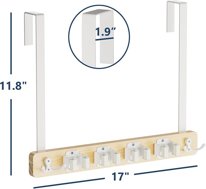 Lorbro Broom Holder Door Mount, Over the Door Broom and Mop Holder - Image 7