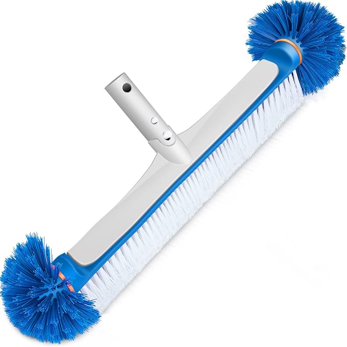 Professional Swimming Pool Brush Head, 17.5'' Aluminum Heavy Duty Pool Brushes by TidyMister