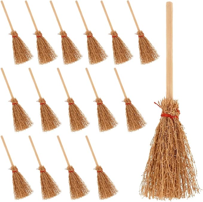 Miniature Artificial Mini Straw Brooms by Luckforest