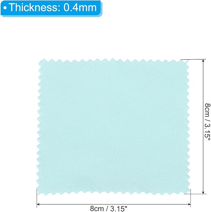 PATIKIL 3.15x3.15" Jewelry Cleaning Cloth, Light Blue - Image 2