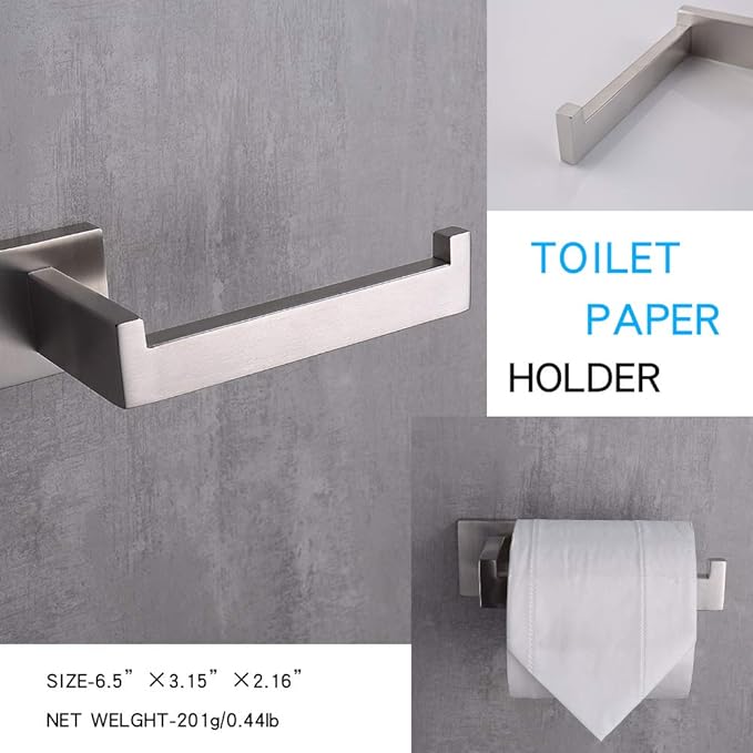 TASTOS Toilet Paper Holder Brushed Nickel 2 Pack, Toilet Tissue Roll Holders - Image 7