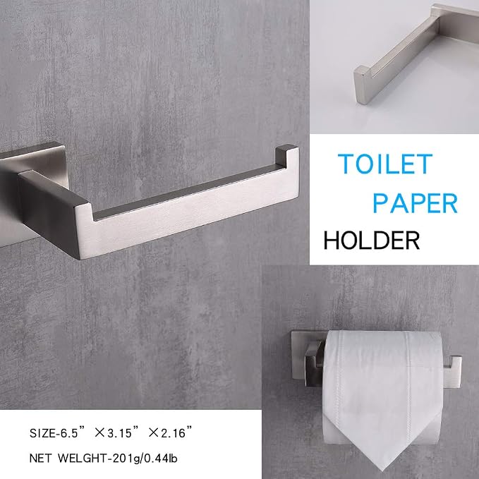 TASTOS Toilet Paper Holder Brushed Nickel, Toilet Tissue Roll Holders Dispenser - Image 2