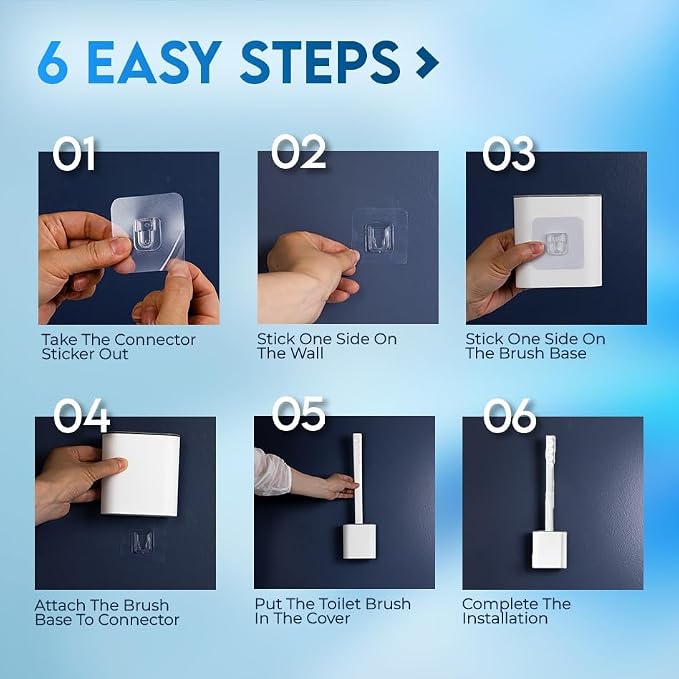 Silicone Toilet Brush and Holder Set – Pack of 2 Wall Mounted Toilet Scrubber - Image 6