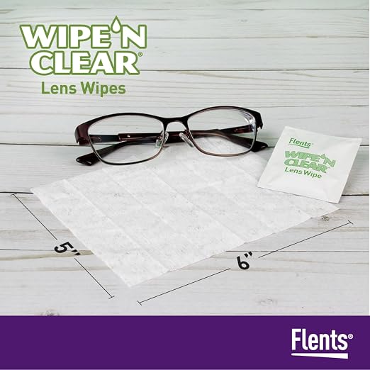 Flents Wipe ’N Clear Biodegradable Lens Wipes, and Lenses, Anti-Streak - Image 4