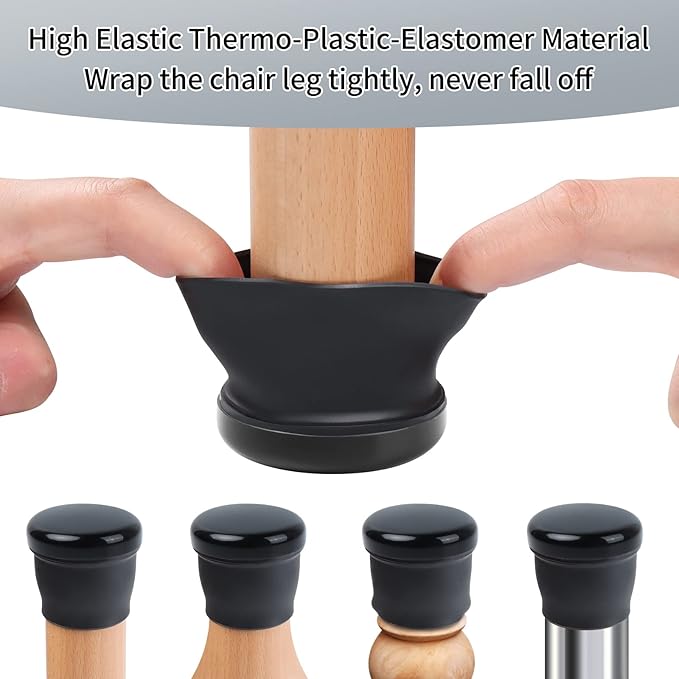 Ezprotekt 8 Pcs Large Black Chair Leg Sliders - Image 3