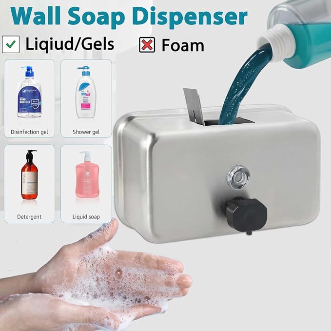 Commercial Soap Dispenser Wall Mount – Antirust Stainless Steel Soap Dispenser - Image 5
