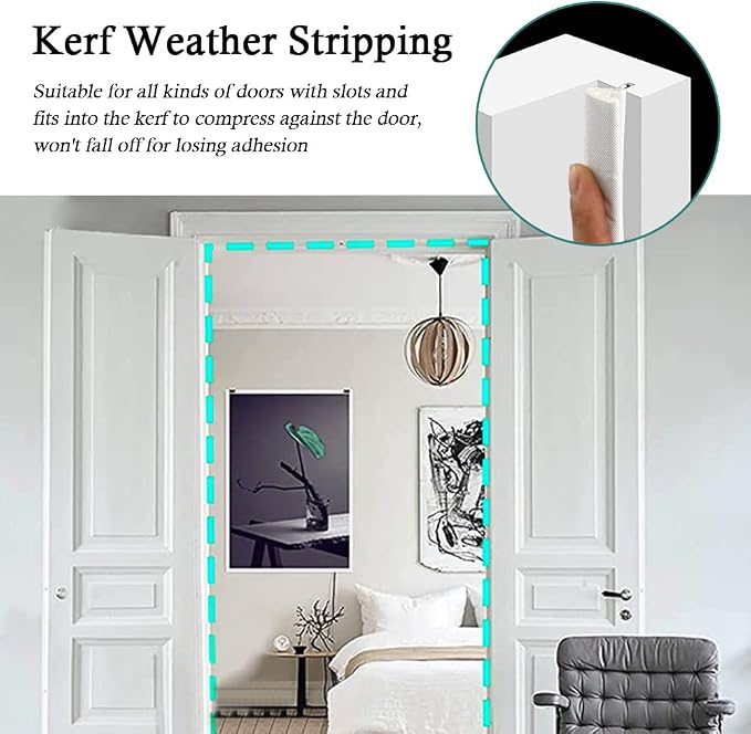 Kerf Weather Stripping Door Seal Strip 26 Ft Q Foam Door Weatherstrip Seal - Image 5