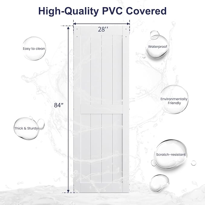 SmartStandard 28 x 84 inch White Slidng MDF Barn Door - Image 5