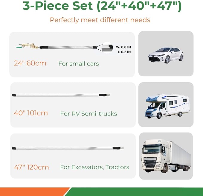 3-Piece Set Radiator Cleaning Wand 47", Brush & Tips - Image 2