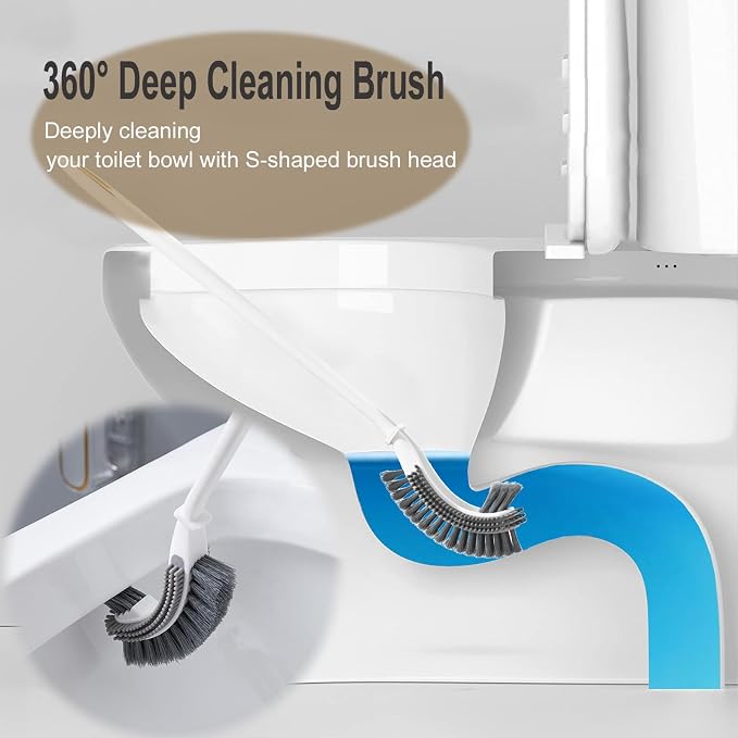 Curved Toilet Brush and Holder Set 2 Pack - Image 3