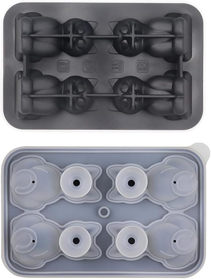 Cute 3D Cat Silicone Ice Cube Tray Mold Cartoon Animal Ice Box BPA-Free by UIVXXUD