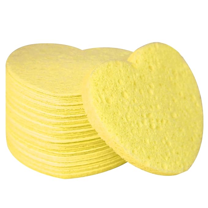50-Count Facial Sponges Compressed, 100% Natural Cellulose Face Sponge - Image 6