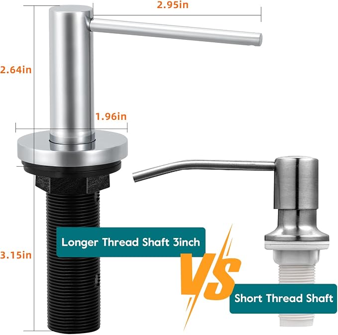 Gappo Soap Dispenser for Kitchen Sink Polished Chrome, Stainless Steel - Image 4