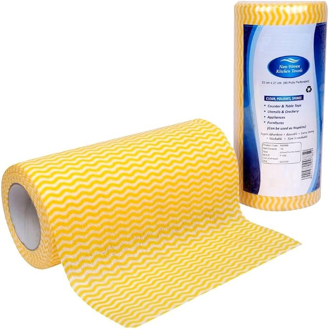 Non-Woven 2 Packs of Kitchen Towel Roll | Cleaning Wipes | Washable & Reusable - Image 4