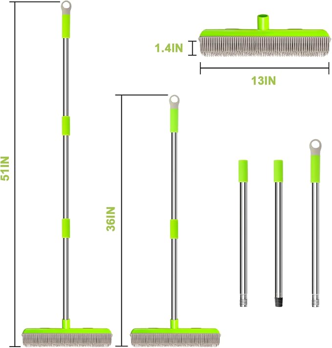 Pet Hair Removal Rubber Broom, Carpet rake - Image 2
