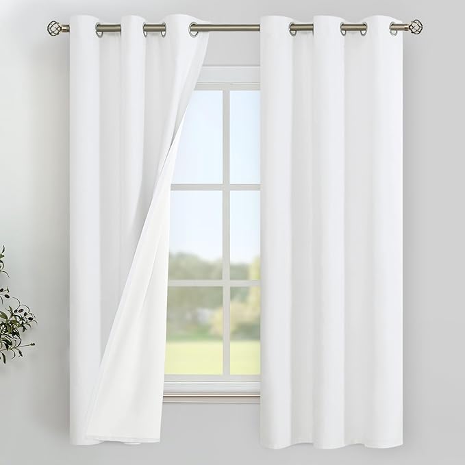 YoungsTex White Linen 100% Blackout Curtains by YoungsTex
