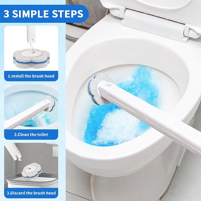 48 Count Disposable Toilet Brush Refill Pads, Disposable Toilet Bowl Wand - Image 3