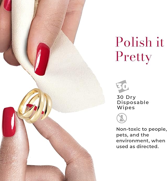 CONNOISSEURS Premium Edition Compact Jewelry Wipes No Rinse Gold and Silver - Image 3