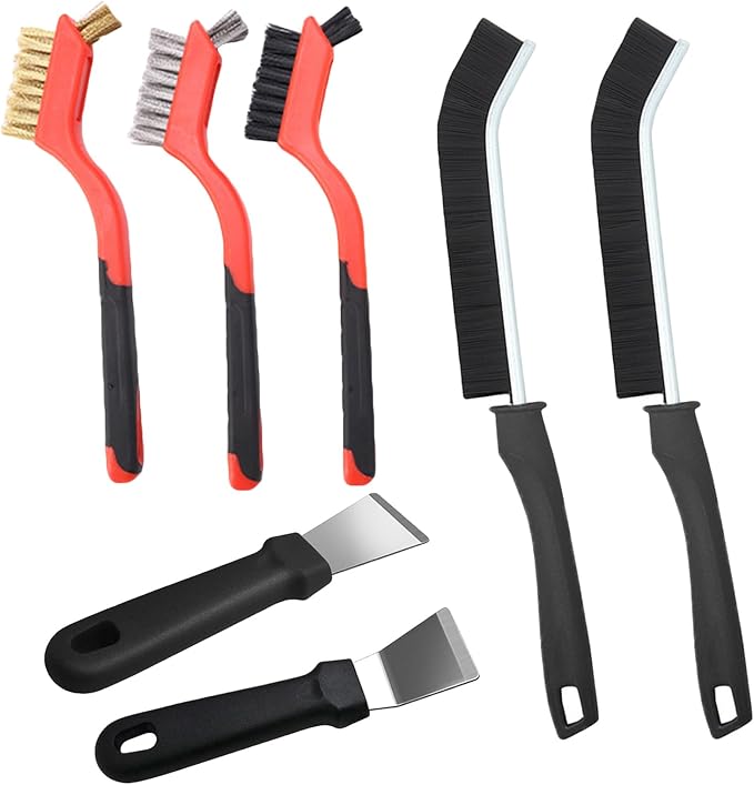 7 Pcs Hard Bristle Crevice Cleaning Brush Kitchen Stove Cleaning Brush Scraper by ZAOIIZ