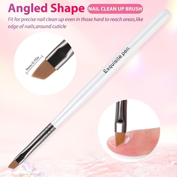 White Nail Art Clean Up Brushes - Image 5