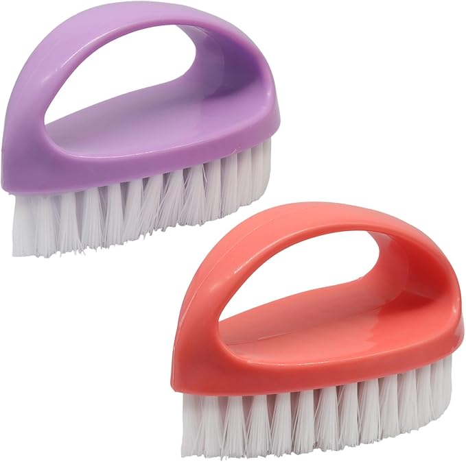 Hordion 2 Pack Hand Nail Brush, Heavy Duty Scrub Brush Nylon Stiff Bristles by Hordion