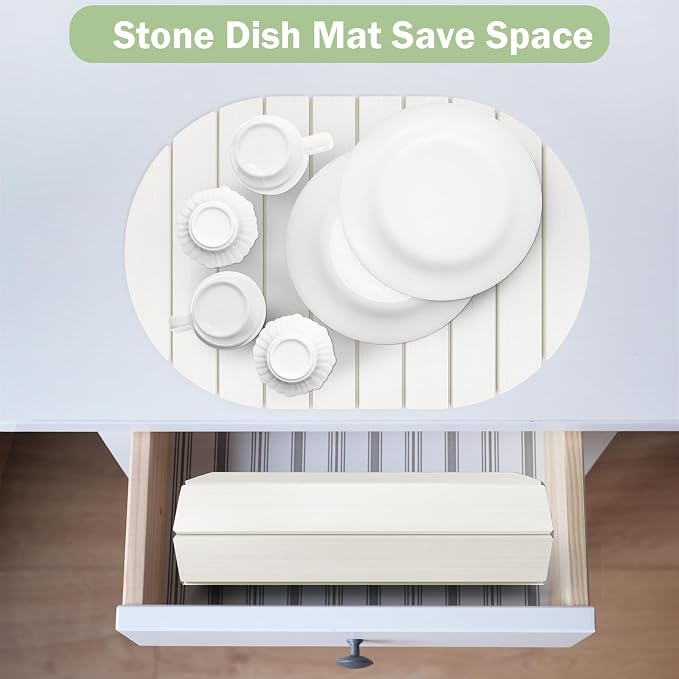 Stone Dish Drying Mat for Kitchen Counter, Versatile Stone Drying Mats for Cups - Image 5