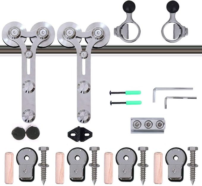 TSMST 6.6FT Sliding Barn Door Hardware Kit, Stainless Steel Heavy Duty Sturdy - Image 7
