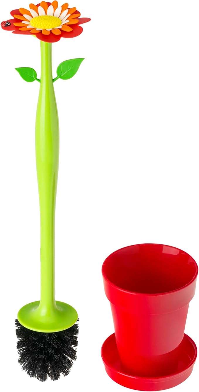Vigar Flower Power Toilet Brush and Holder Set, Toilet Bowl Cleaner by VIGAR