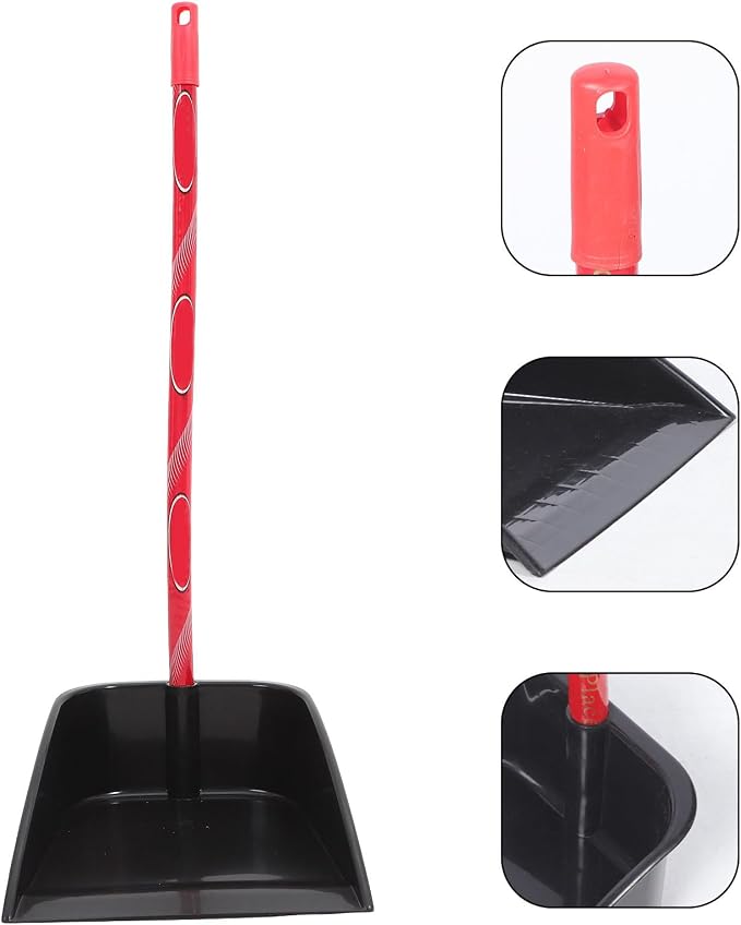 EXCEART Upright Dustpan with Long Handle 27.95 Inch Lightweight Plastic - Image 2
