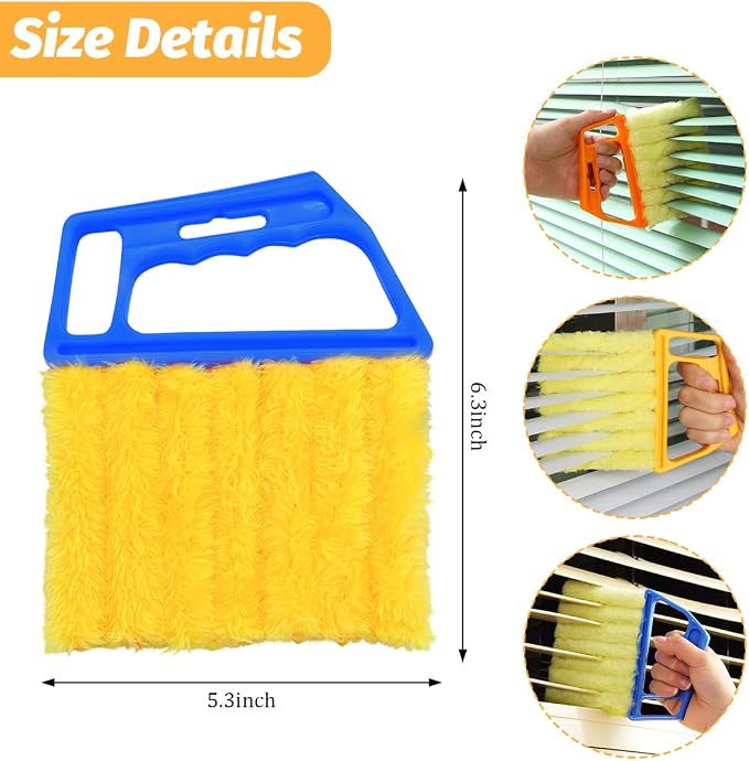3PCS Blind Cleaner Duster Tool, 7 Fingers Microfiber Handheld Shutter Cleaning - Image 2