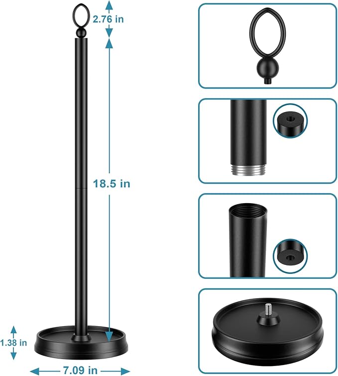 Heavy Weighted Toilet Paper Holder Free Standing, Spare Toilet Paper Roll - Image 2