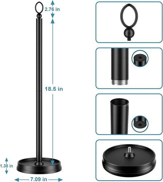 Heavy Weighted Toilet Paper Holder Free Standing, Spare Toilet Paper Roll - Image 2