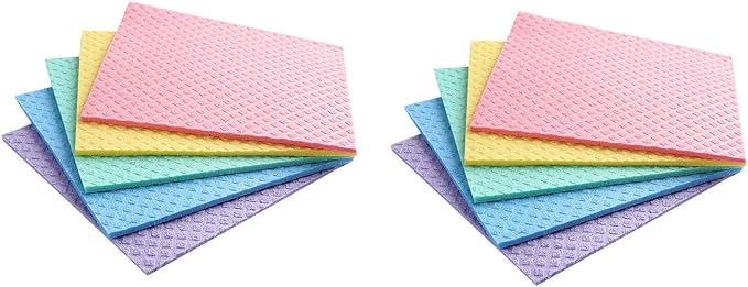 Reusable Cleaning Cellulose Sponge Cloths Absorbent Wipes Clean Kitchen Car by Sold_By_Cheapnwork