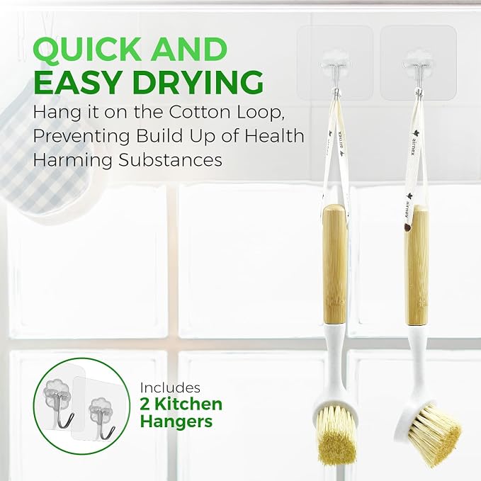 Bamboo Dish Brush Set of 2 - Image 5