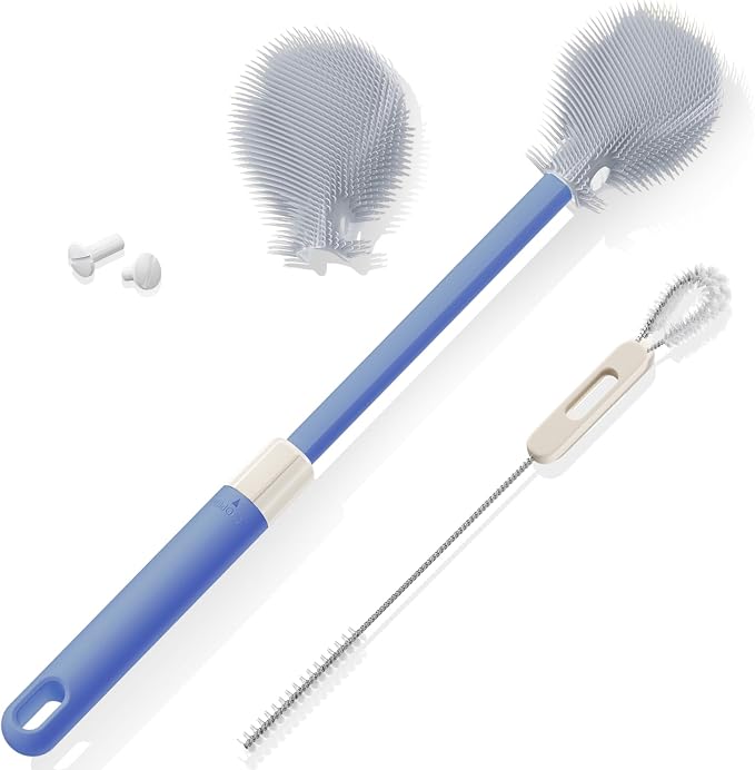 Extendable Bottle Brush with Straw Cleaner Brush, 10.8 to 14 Inches Adjustable by Unknown
