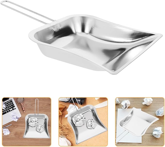 Mini Dust Pan for Table Metal Dust Pan and Brush Sets Stainless Steel Shovel - Image 3