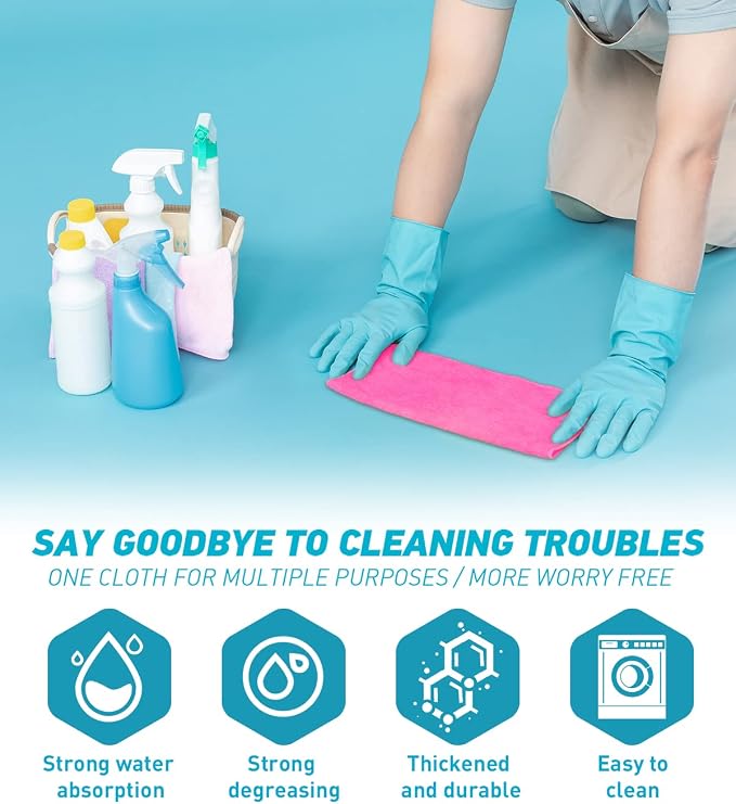Microfiber Cleaning Cloth-24Pcs Ultra Soft Highly Absorbent Rags - Image 3