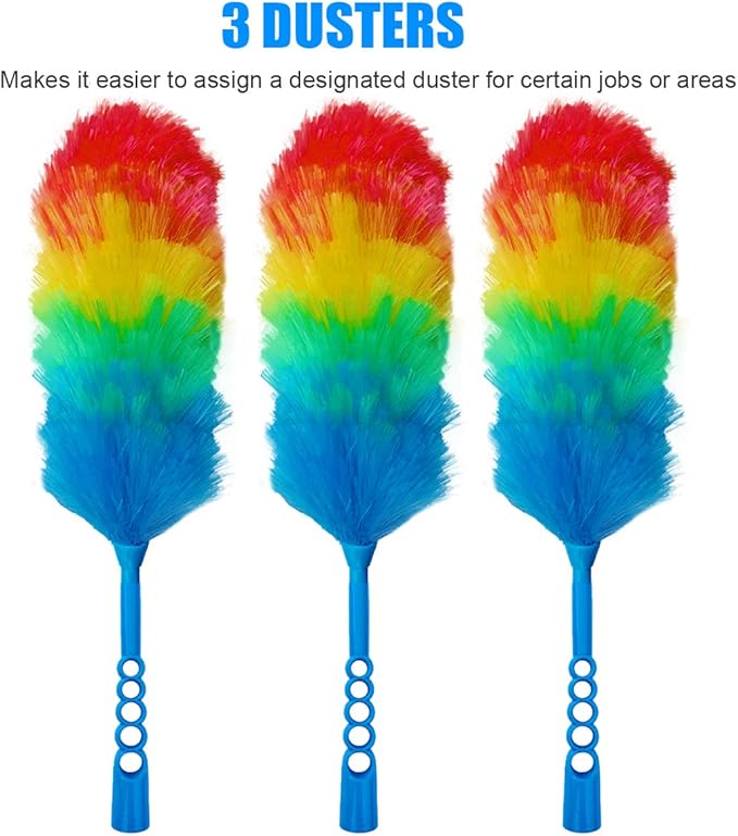 3 Pack Upgrade 19” Rainbow Static Feather Duster - Image 6