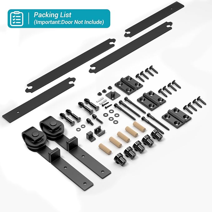 60" Bi-Folding Sliding Barn Door Hardware Track Kit, Smoothly&Quietly, Side - Image 8