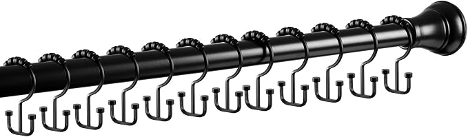 Utopia Alley HK1BK Deco Flat Double Roller Shower Curtain Hooks; Black - Image 3