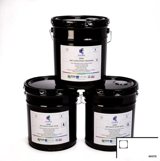 15 Gallon Kit Resin and Hardener, 15 Gallon White Epoxy Resin Coating Made by ColoredEpoxies