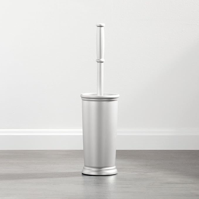 mDesign Compact Freestanding Plastic Toilet Bowl Brush and Holder - Image 3