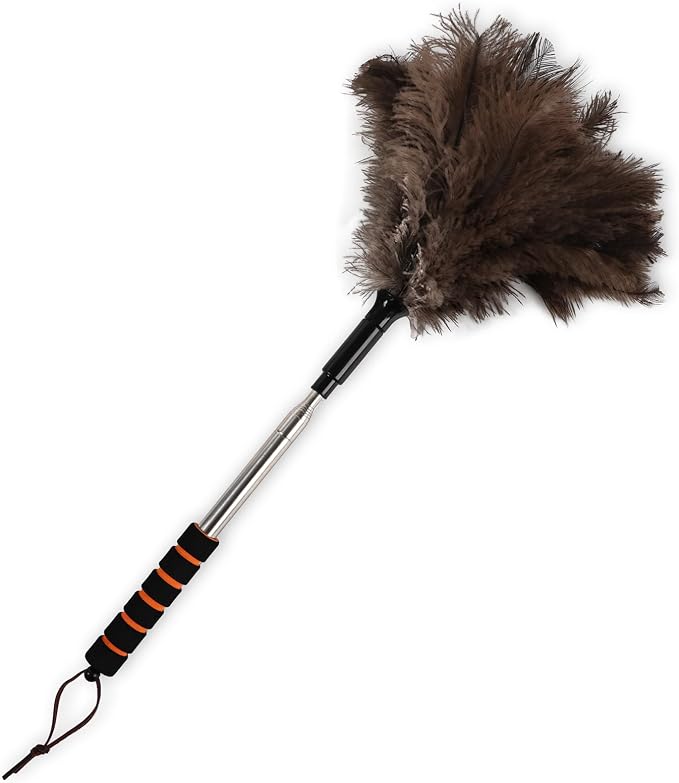 Extendable Ostrich Feather Duster 26-55 Inch, Natural Cleaning Duster by Unknown