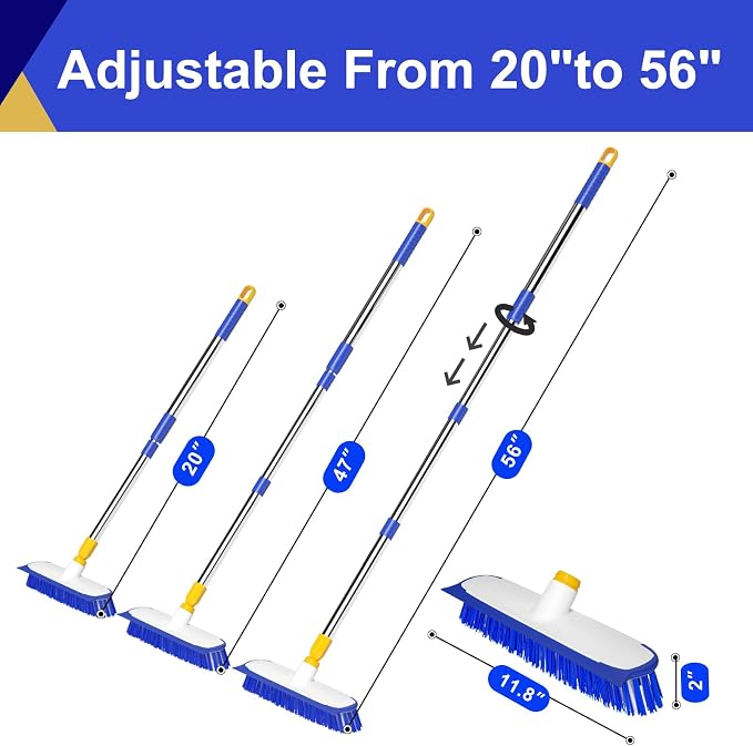 ITTAHO 12" Wide Floor Scrub and Grout Brush Set - Image 7