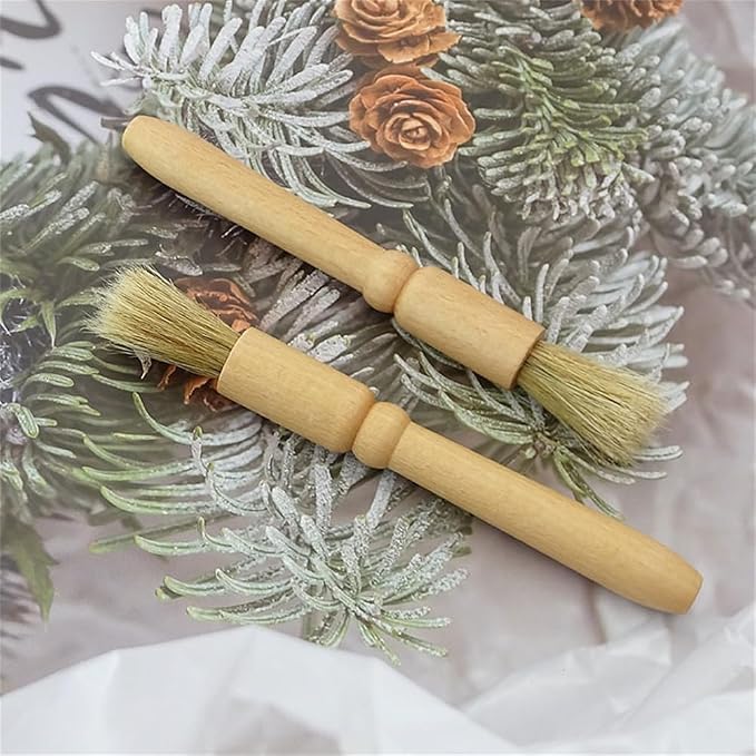 Coffee Grinder Cleaning Brush 2Pcs, Wood Handle & Natural Bristles Wood Dusting - Image 4
