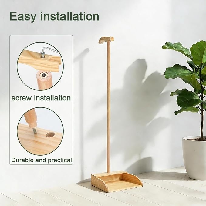 Wooden Dustpan – Long Handle Standing Dust Pan - Image 5