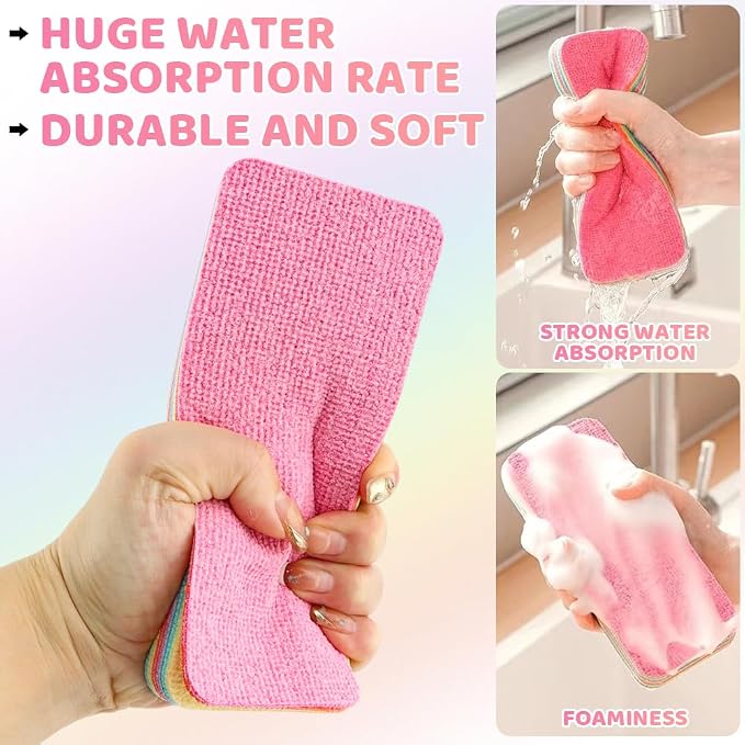 12 Layer Microfiber Sponge Block, Non-Scratch Microfiber sponges Kitchen Dish - Image 7