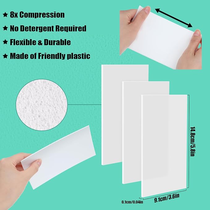 200 Pack Eraser Sheets Disposable Cleaning Sponge Thin Foam Sponge Nano White - Image 3