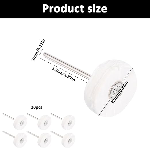 20 Pack Little Buffing Wheel 1/8 Inch Cloth Polishing Wheels Polishing Buffing - Image 2