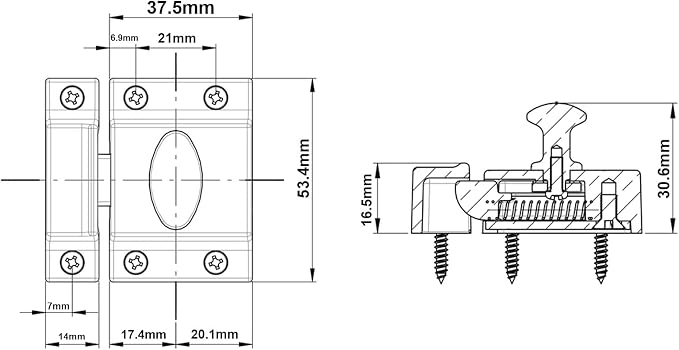QCAA Traditional Large Oval Turn Cabinet Latch, Solid Brass, - Image 4